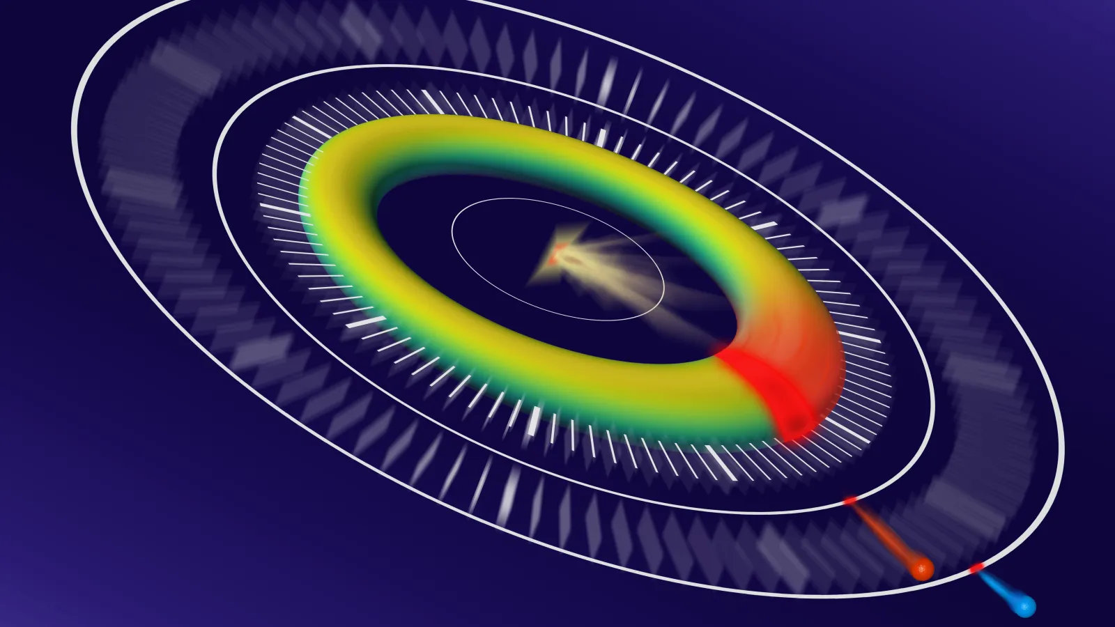 Artistic depiction of the experiment featuring self-referenced attosecond streaking