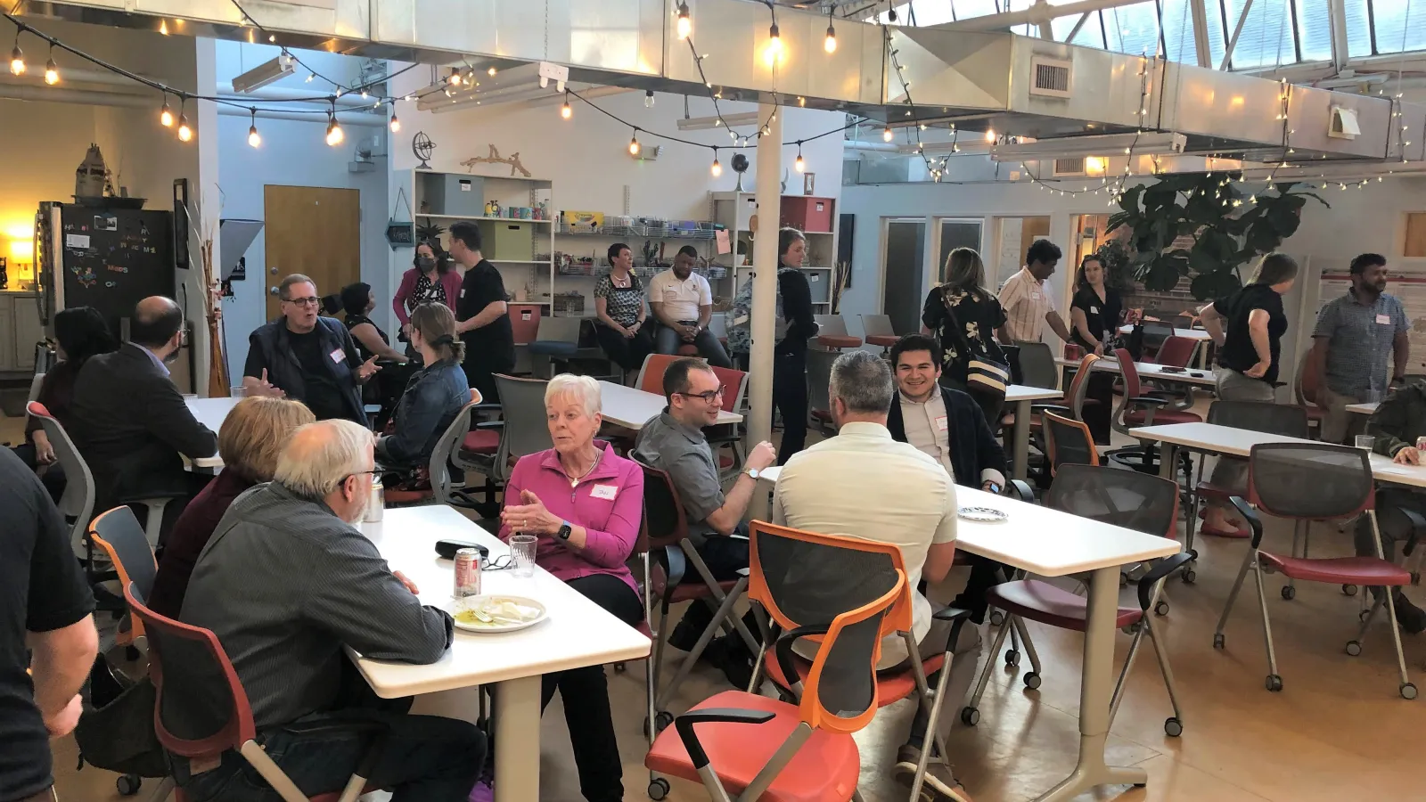 People talking at STEAM event